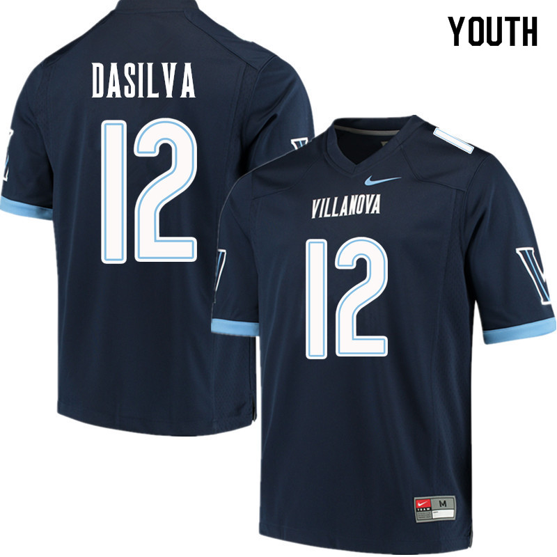 Youth #12 Adeyemi DaSilva Villanova Wildcats College Football Jerseys Sale-Navy - Click Image to Close